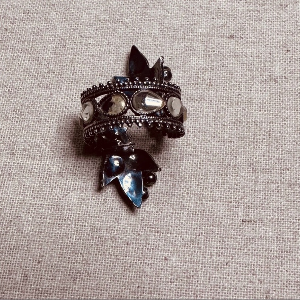 Vintage | Ring | Kundan Silver Ring | Ethnic | Boho | Festival | - Picture 2 of 5